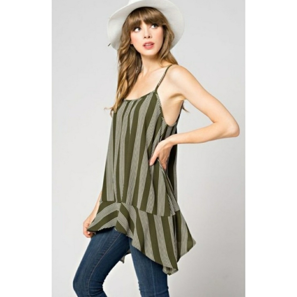 Green Stripe Cami